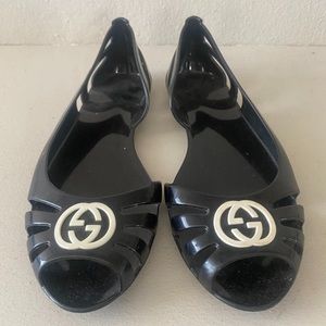 Gucci Jelly Rubber Peep Toe Sandals Rare